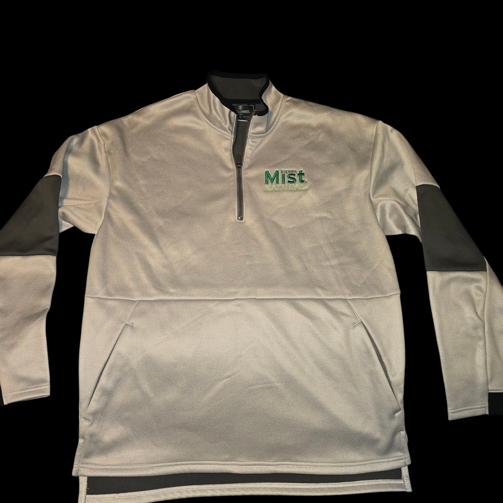 Gray and Black Quarter-Zip Pullover